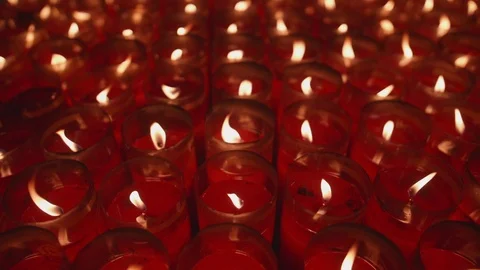 A closeup shot of flame on candle in slow motion Stock Footage 88850329