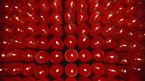 A closeup shot of flame on candle in slow motion Stock Footage 88850650