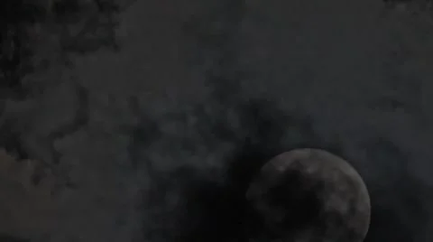 Closeup shot of a full moon moving Stock Footage 47865976