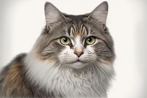 Closeup shot of a gray cat looking into the camera Illustrazione stock