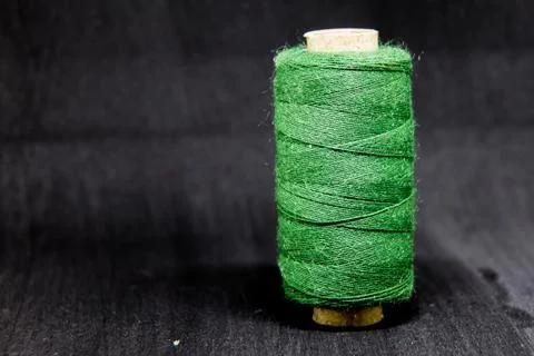 Closeup shot of green thread 写真素材