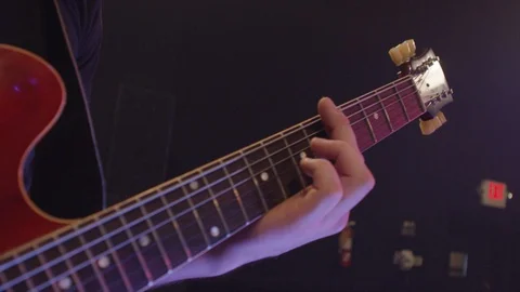 Closeup shot of hands playing electric guitar Stock Footage 127101997
