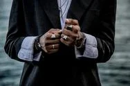 Closeup Shot Of The Hands Of A Stylish African American Male With Rings Stock Photos