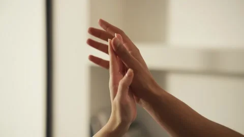 Closeup shot of hands touching and keeping each other with love. Stock Footage 302066191