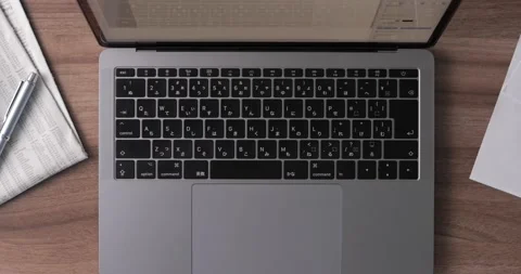 Closeup shot of hands working with laptop Stock Footage 138341072