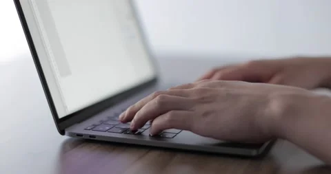 Closeup shot of hands working with laptop Video stock 138341287