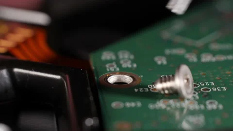 Closeup shot of a hard drive being repaired. Fixing computer technology. Stock Footage 171465531