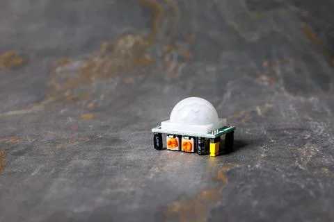 Closeup shot of an HC-SR501 PIR motion sensor module Stock-Fotos