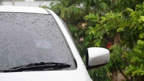 Closeup shot of heavy rain Stock Footage 76602799