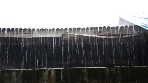 Closeup shot of heavy rain Stock Footage 76603874