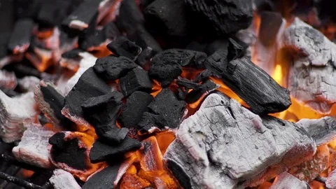 Closeup shot of a hot fire. Видео 81228419