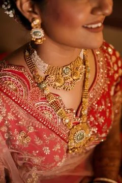 Closeup Shot of Indian Bride Posing Stock Photos