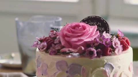 Closeup shot of Making a birthday cake, 4k 2160p UHD Stock Footage 63115608