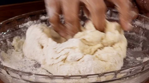 Closeup Shot of Making Indian Bread ,Kneading the Dough 動画素材 82840864