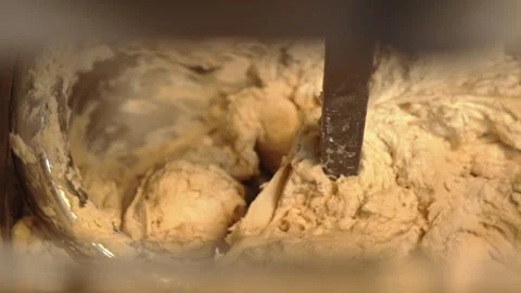 Closeup shot of making process by using flour mixing machine in the factory Video stock 273709962