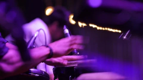 Closeup Shot Of A Man Playing The Tabla Drums - Indian Classical Music Stock Footage 120280752