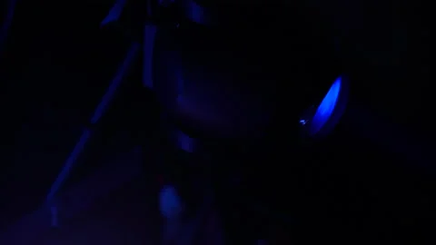 Closeup shot of multicolor projector spot lights on stage. Footage. . Party or Stockbeeldmateriaal 151581705
