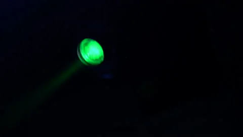 Closeup shot of multicolor projector spot lights on stage. Footage. . Party or Stockbeeldmateriaal 151582657