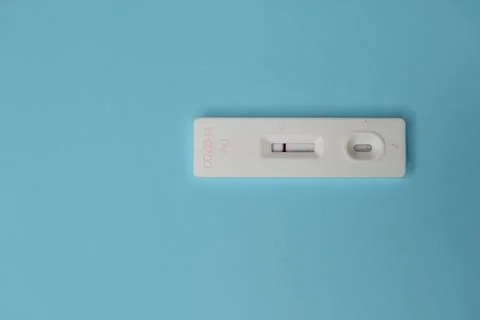 Closeup shot of a negative antigen test Stock Photos