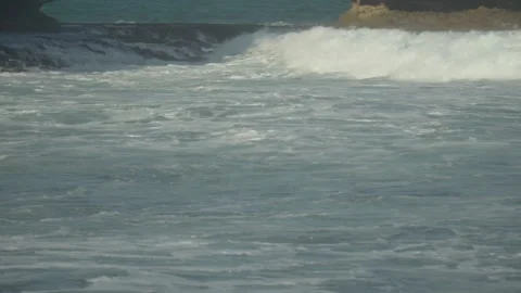 Closeup shot of ocean waves in 30 fps. Stock Footage 312860580
