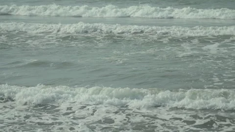 Closeup shot of ocean waves in 30 fps. Stock Footage 312861211