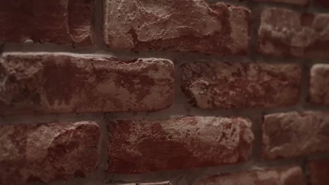 Closeup shot of old brick wall interior design Stock Footage 295480099