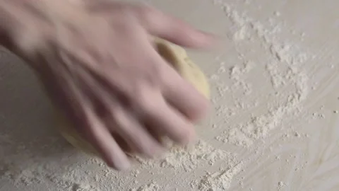 Closeup shot of one hand kneading dough Stock Footage 239793320