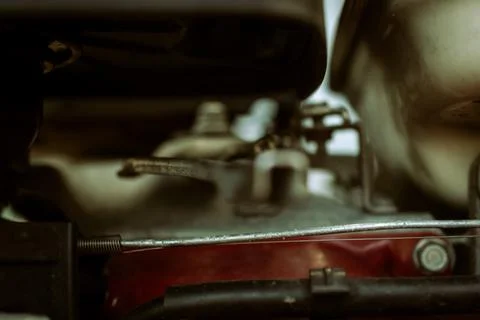 A closeup shot of part of an engine Stock Photos