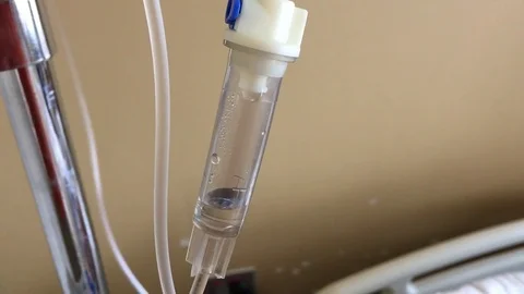 Closeup Shot of Patient IV Drip in Hospital Stock Footage