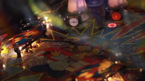 Closeup shot of Pinball Machine Being Played 2 Stock Footage 49149806