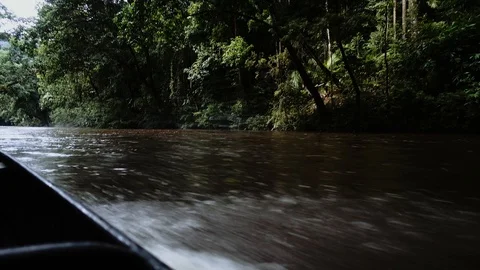 Closeup shot river motion using boat Video stock 98592089