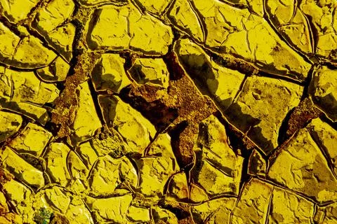 Closeup shot of a Rust on the cracked wall with peeling paint Stock Photos