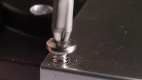 Closeup shot of a screw being put into a hard drive. Selective focus. Stock Footage 171487004