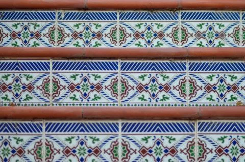 Closeup shot of seamless colorful patchwork Stock Photos