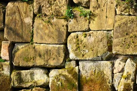Closeup shot of several rectangular stones next to each other Foto stock