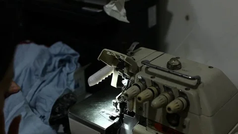 Closeup shot of sewing machine Stock Footage 74802516