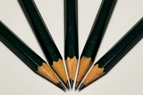 Closeup shot of sharp pencils Stockfoto's