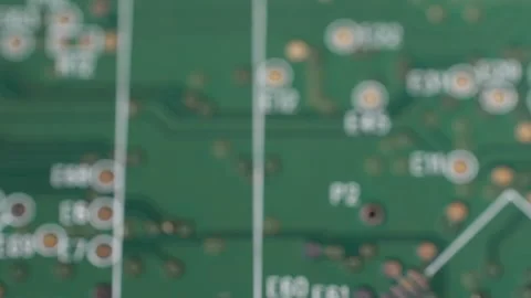 Closeup shot showing a microchip. Numbers and lines. Defocused. Stock Footage 169795186