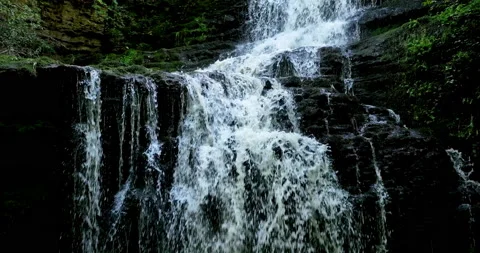 Closeup shot of a slow motion waterfall Stock Footage 219923072