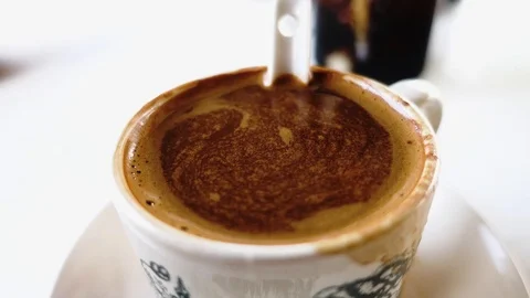 Closeup shot of smooth cham tea Video stock 99865067