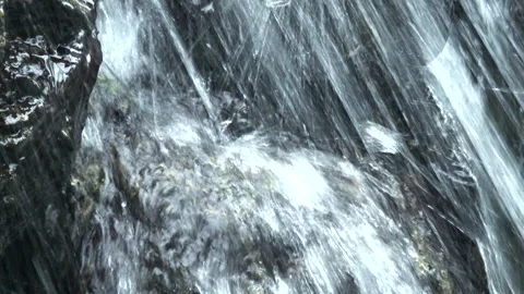 Closeup shot of splash of brook, cascade. 4K Abstract aqua background. Stock Footage 284312390
