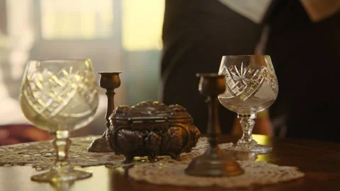 Closeup shot of a table for a date Video stock 259590230