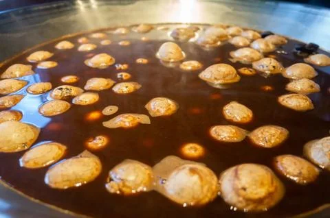 Closeup shot of tea eggs Stock Photos