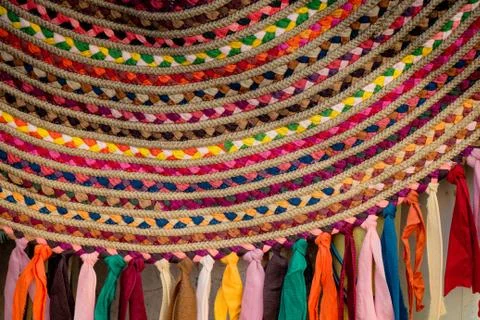 Closeup shot of the texture of string - perfect for background Stock Photos