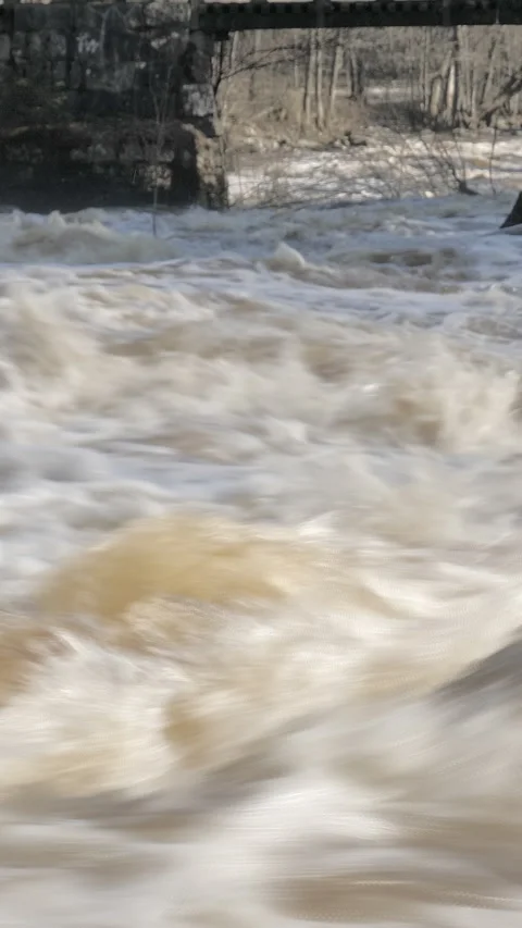 Closeup shot of a very fast river during spring. Stock Footage 340361590