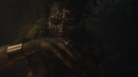 Closeup shot of a voodoo witch Stock Footage 259863738