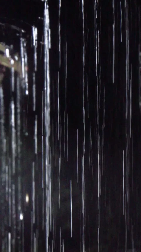 Closeup shot of water fall, rain fall close-up shot high quality. Stock Footage 218384415