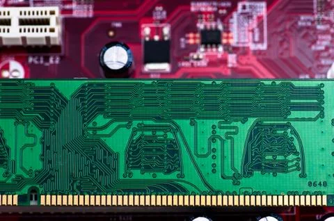Closeup shotting of computer chip board Foto stock