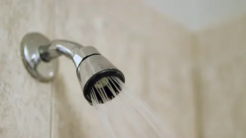 Closeup of Shower Head Stock Footage 82042260