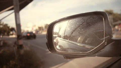 Closeup side mirror car Video stock 96002478